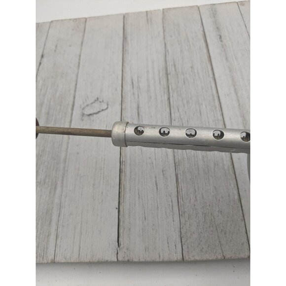 Red Painted Wood Handled Nut Food Chopper Spring No Jar - Picture 2 of 7